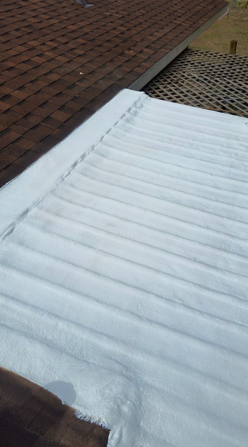 flat roof with roof foam